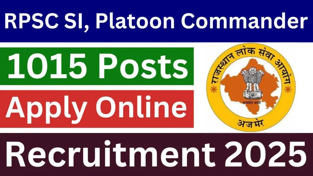 RPSC Sub Inspector Recruitment 2025